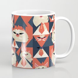 Cat Lover Gift | Grumpy Grey Kitten Abstract Cat Pattern Coffee Mug