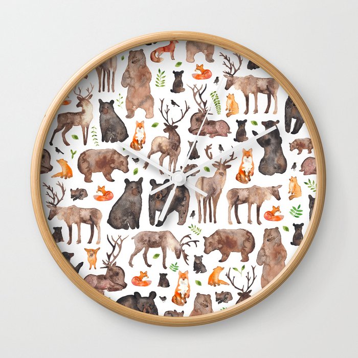 Woodland Animals Wall Clock