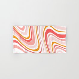 Retro 70s swirl pink abstract pattern Hand & Bath Towel