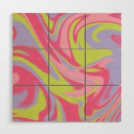 Abstract Marble Pink and Green Marble Wood Wall Art