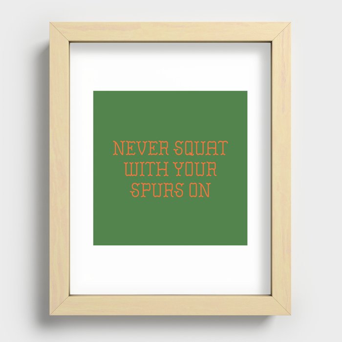 Cautious Squatting, Green Recessed Framed Print