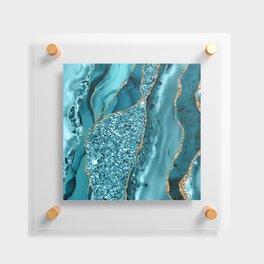 Agate Glitter Ocean Texture 11 Floating Acrylic Print