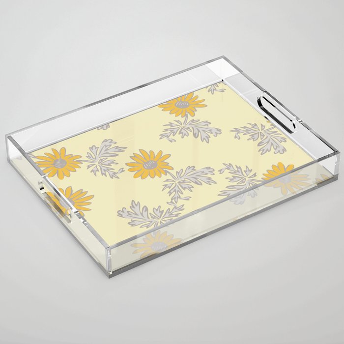 Floral Texture Background Acrylic Tray
