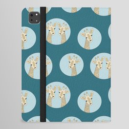 Giraffe pattern blue iPad Folio Case