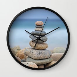 Rock Cairns Balance Photo Print Wall Clock