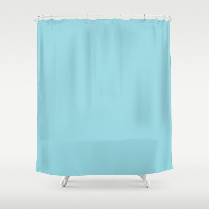Solid Sky Blue Color Shower Curtain By, Solid Blue Shower Curtains