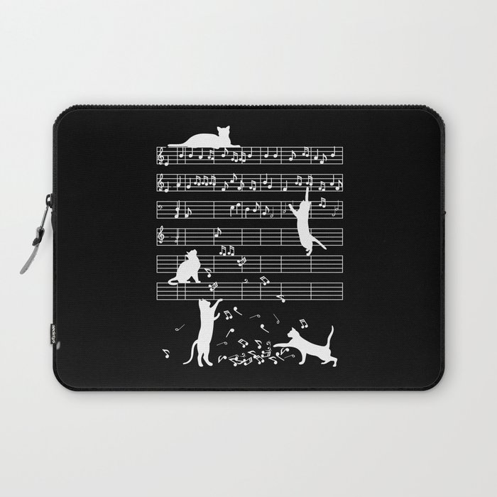 Cats Music Notes Gift Laptop Sleeve