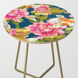 Beautiful Japanese Koi pattern on blue Side Table