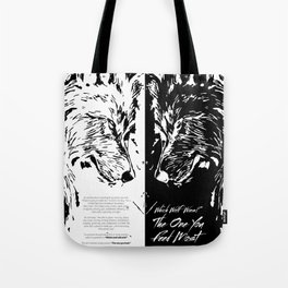 The Battle Within 2 Wolf Cherokee Legend Two Wolves Quote Tote Bag