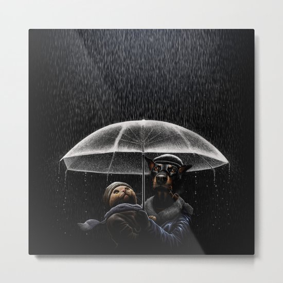 Cat & Dog Metal Print