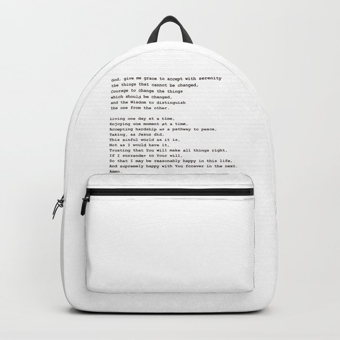 Serenity Prayer #minimalism Backpack