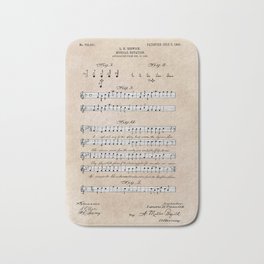 patent art Beswick Musical notation 1903 Bath Mat | Musicalinstrument, Typography, Schemate, Graphic, Pattern, Graphicdesign, Music, Invention, Digital, Vintage 
