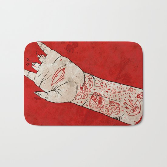 bite the hand. Bath Mat