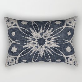 Mandala, Flower, Indigo Blue, Boho Art Rectangular Pillow