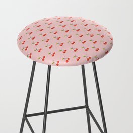 Cherry Seamless Pattern On Pastel Pink Background Bar Stool