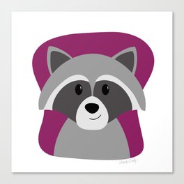 Raccoon - nursery style Canvas Print