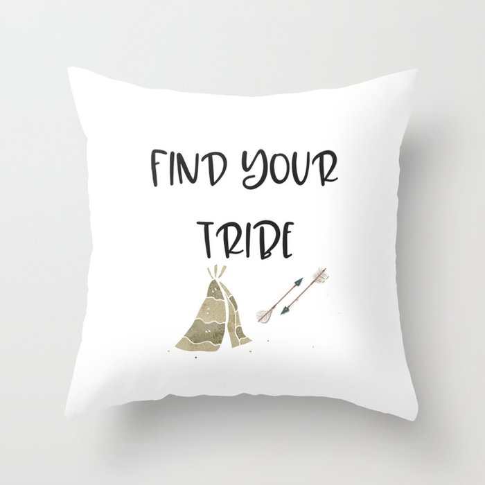 Find Your Tribe, Teepee & Arrows Throw Pillow