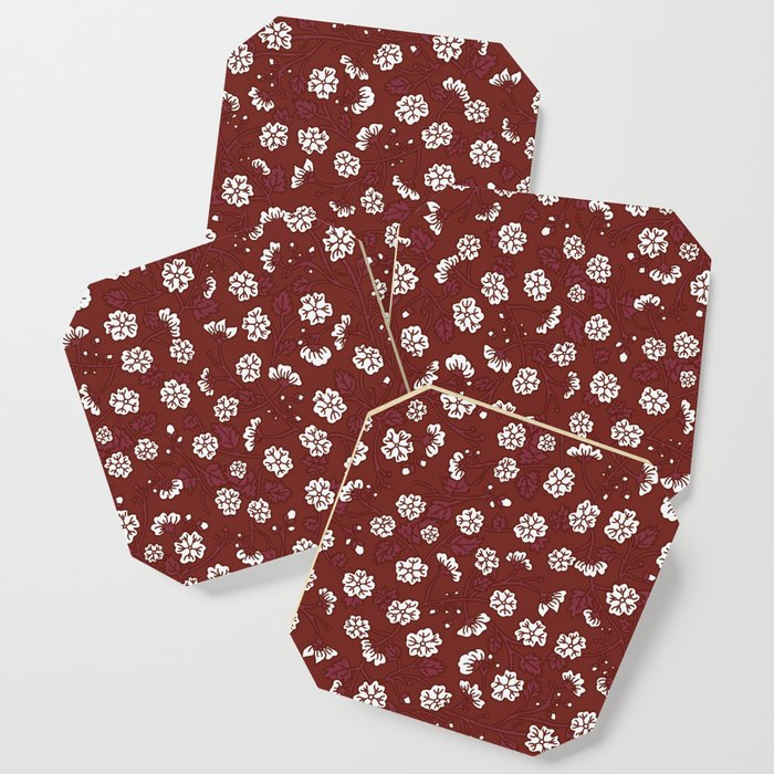 Red Floral Expression Coaster
