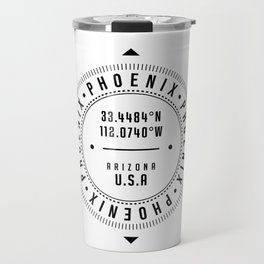 Phoenix, Arizona, USA - 1 - City Coordinates Typography Print - Classic, Minimal Travel Mug