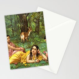 Shakuntala Patralekhana by Raja Ravi Varma Stationery Card
