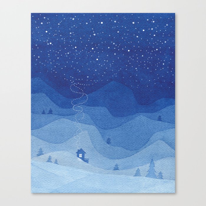 Stars factory, blue Canvas Print