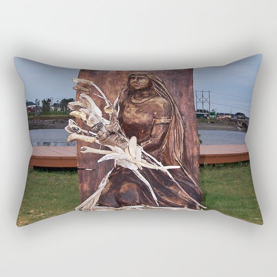 Driftwood Flower Lady Rectangular Pillow