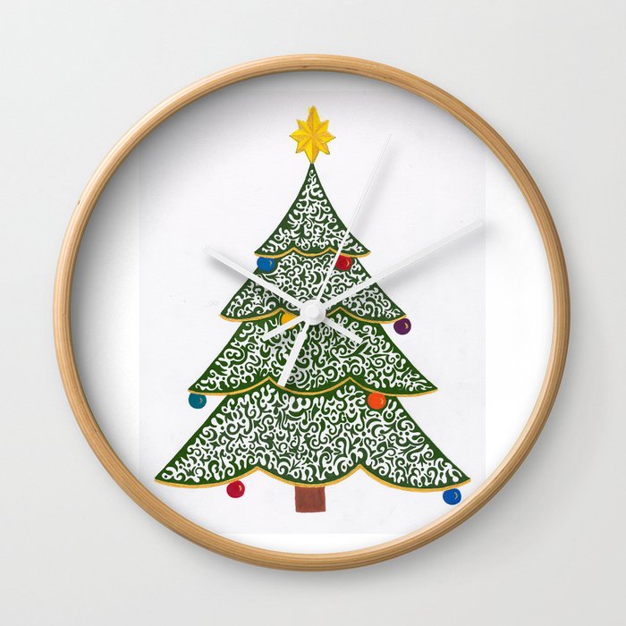Ornamental Christmas Tree 1 Wall Clock