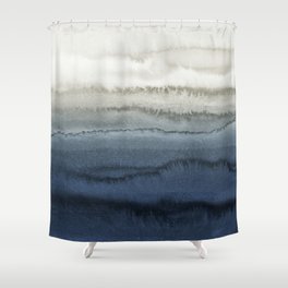 WITHIN THE TIDES - CRUSHING WAVES BLUE Shower Curtain