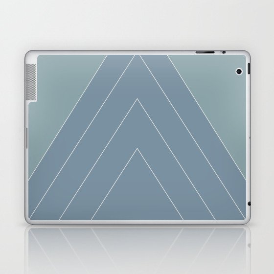 Izza - Gray Blue Geometric Triangle Minimalistic Art Design Laptop & iPad Skin