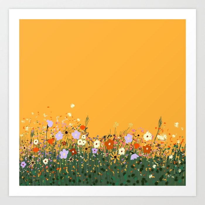 Meadow in summer yellow  Art Print