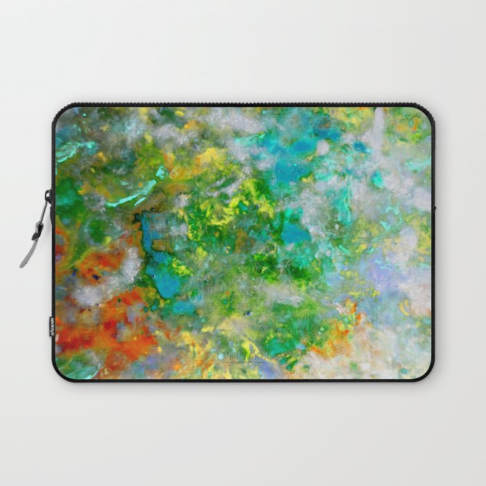 Abstract Art in Color Symphony Green Laptop Sleeve