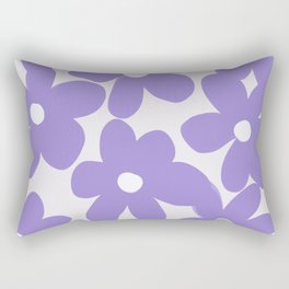 Pastel Lavender Flowers in 70s Groovy Style Rectangular Pillow