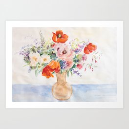 Wildflowers in Vase Art Print