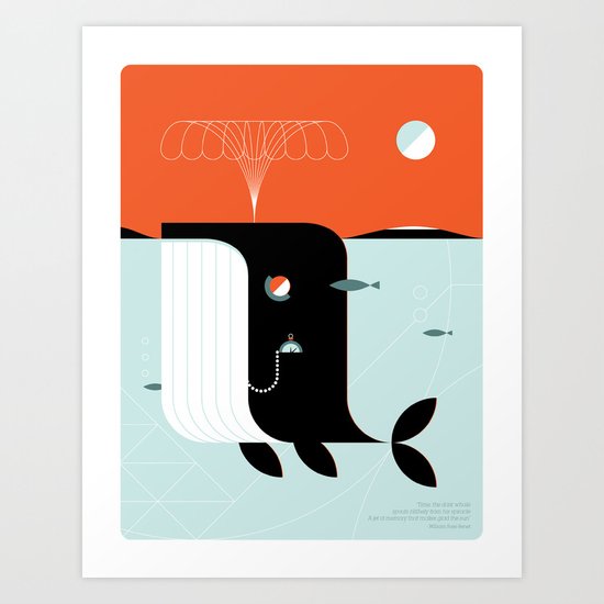 Time the dark whale Art Print