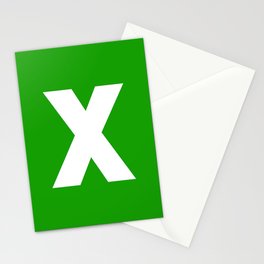 letter X (White & Green) Stationery Card