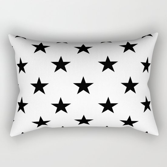 Stars (Black/White) Rectangular Pillow