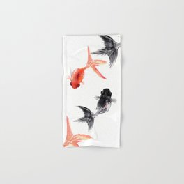 Two KOI , Feng Shui, Fish art, Hand & Bath Towel