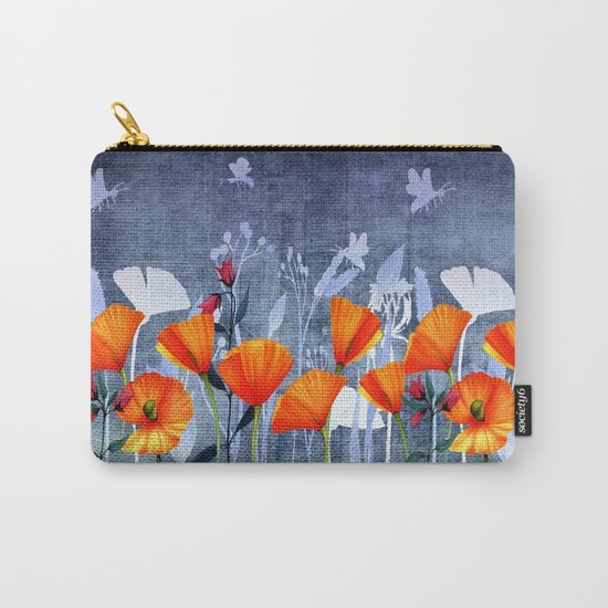 Summer night- Shadow of a Poppy meadow- Flowers on #Society6 Carry-All Pouch