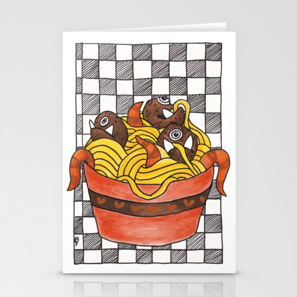 Creature Spaghetti Stationery Cards