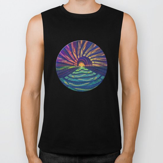 Sunrise on the Sea 2 Biker Tank