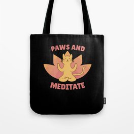 Cat Yoga Cute Cats Paws And Meditate Tote Bag