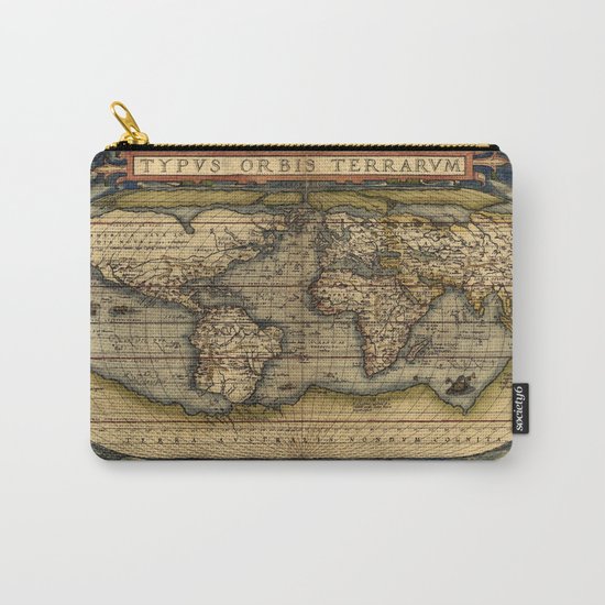 Vintage World Map - Ortelius World Map 1570 Carry-All Pouch