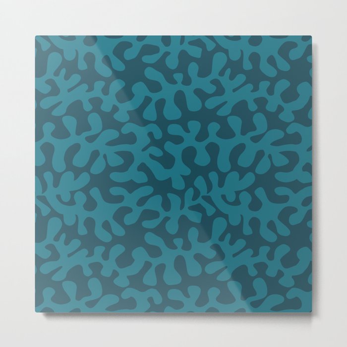 Abstract Cut Out Pattern - Blue Metal Print