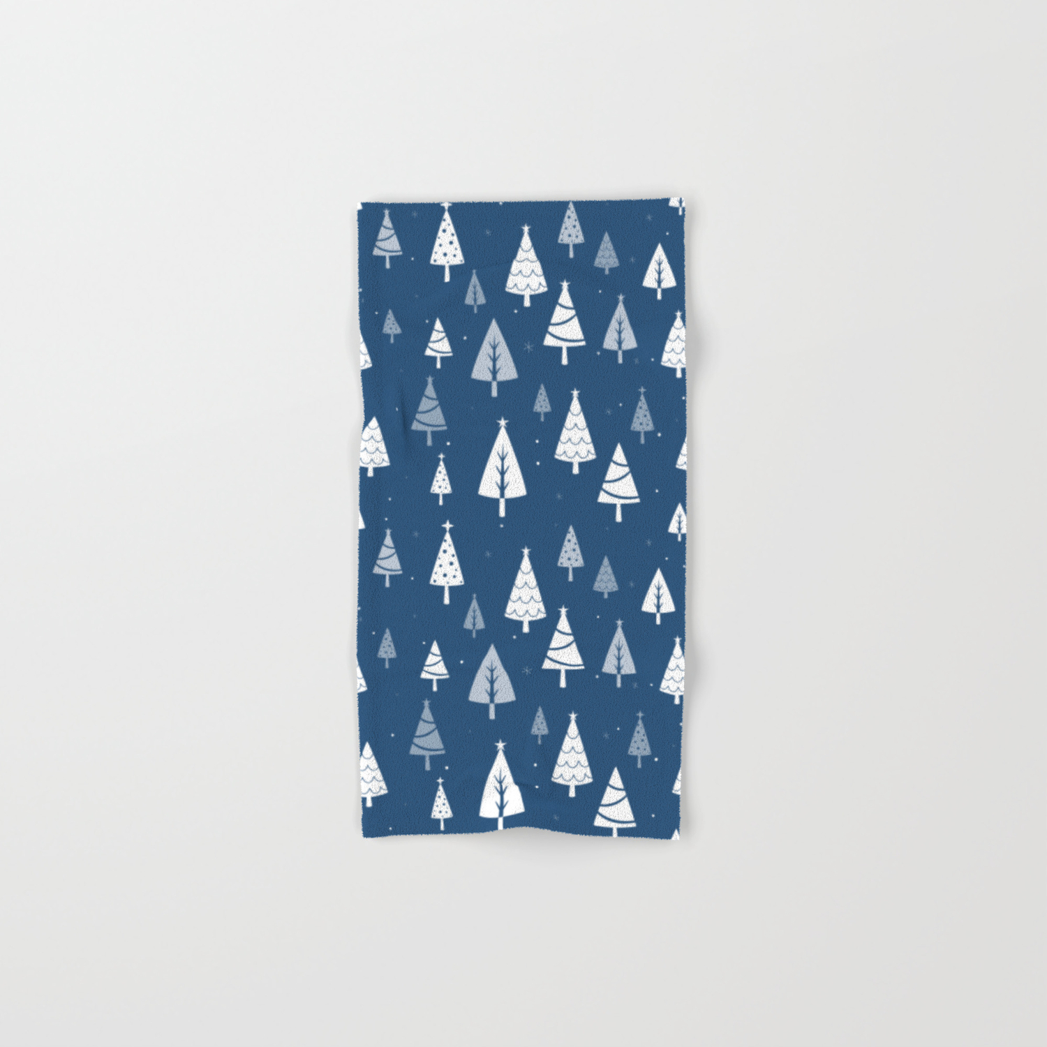 Christmas Tree Pattern Blue Hand Bath Towel By Showalter Society6