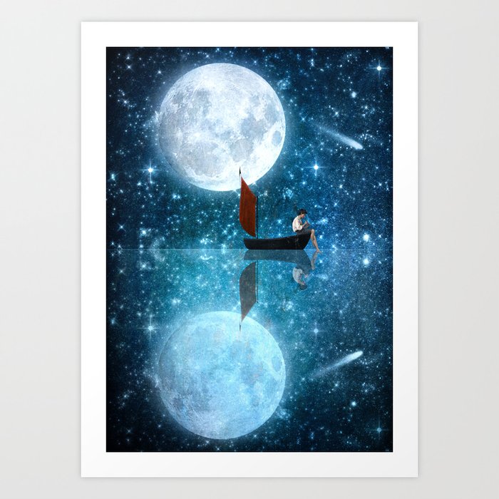 The Moon and Me v2 Art Print
