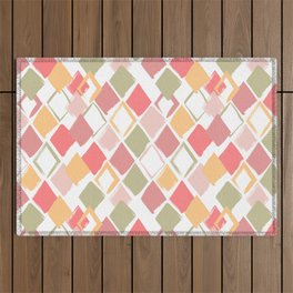 Harlequin pattern in popsicles summer colors Outdoor Rug