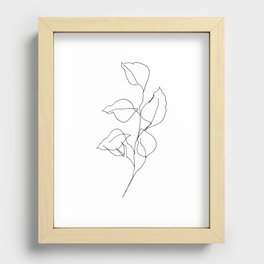 Dollar Eucalyptus — Minimal Botanical Line Drawing Recessed Framed Print