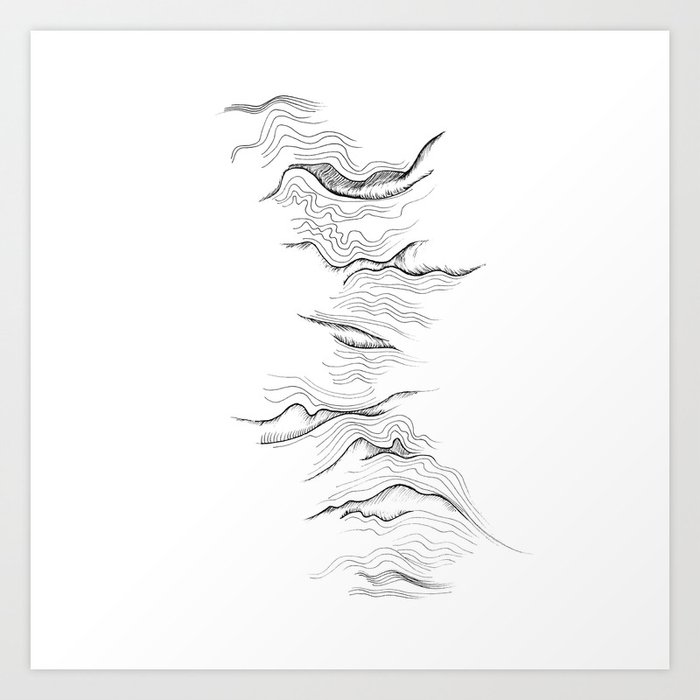 Division Modern Abstract Waves Line Drawing Minimalist