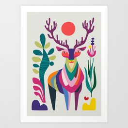 Modern Reindeer 002 Art Print