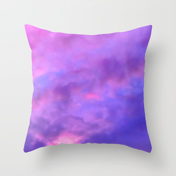 Purple Clouds Throw Pillow by misimichu | Society6